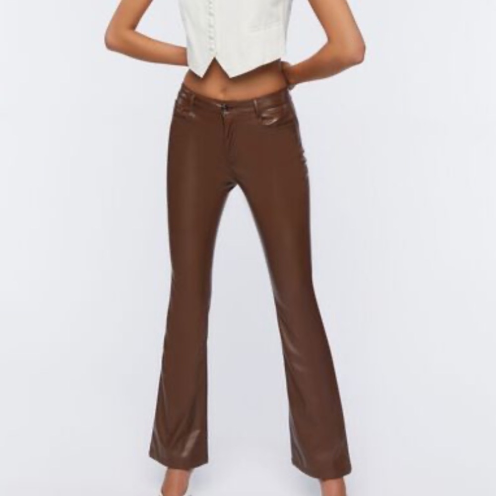 Forever 21 Faux Leather Chocolate Pants